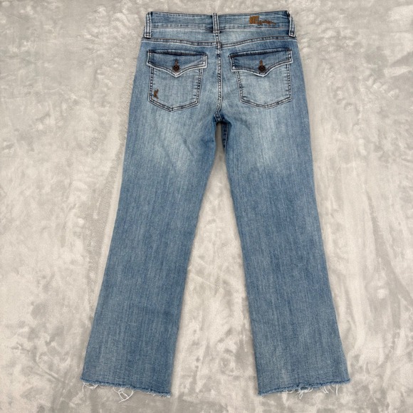 Kut from the Kloth Jeans Women 6 (28x27) Nikki Ankle Flare Raw Hem Flap Pockets - Picture 10 of 14